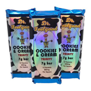 Barra Trinity de psilocibina con chocolate con leche y galletas y crema Dr FeelGood